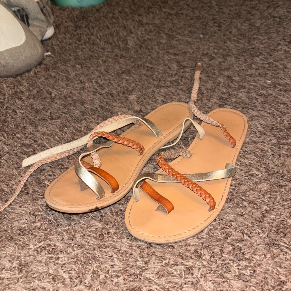 Stylish Tan and Gold Women's Sandals